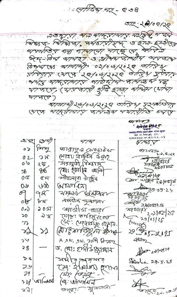 ঈদ-উল আজহা ও গ্রীষ্ম কালীন আবকাশ ০১-০৬-২০২৫ তারিখ থেকে ২৫-০৬-২০২৫ পর্যন্ত। 